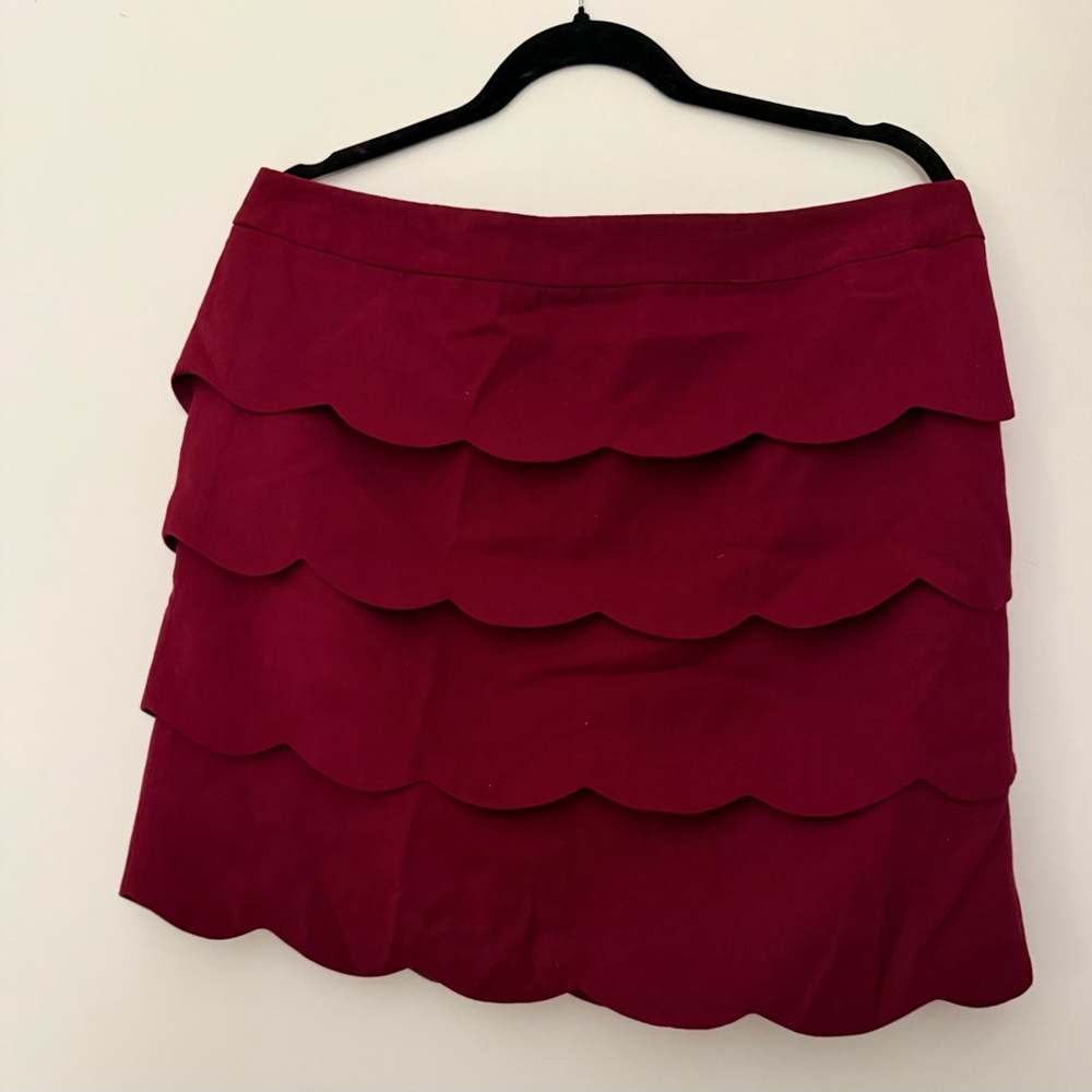 Loft Red Layered Mini Skirt
